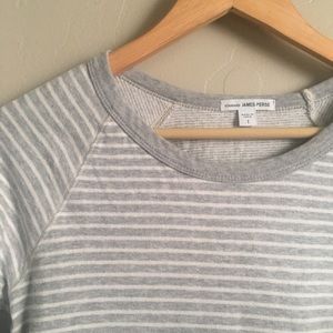 James Perse Grey & White Striped Sweater NWT